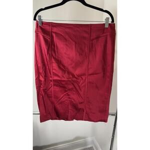 White House Black Market Women's Red Pencil Skirt Size 12